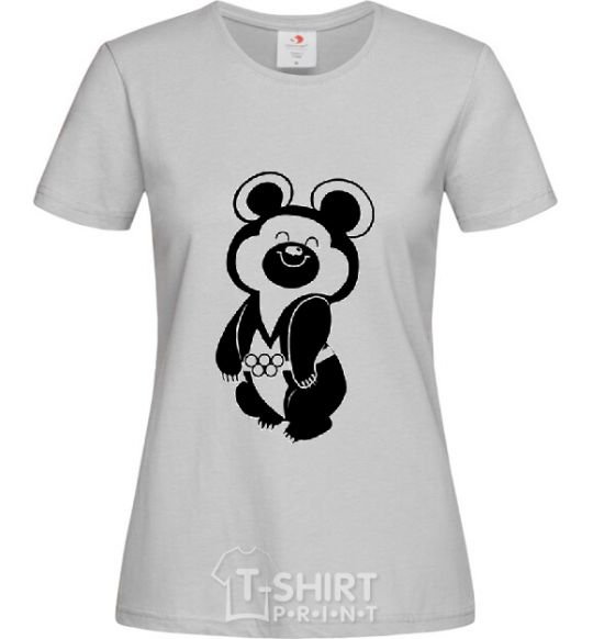 Women's T-shirt Lucky Olympic bear grey фото