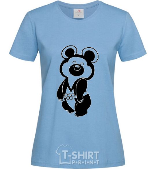 Women's T-shirt Lucky Olympic bear sky-blue фото