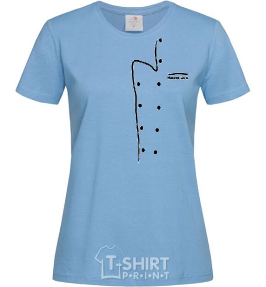 Women's T-shirt MASTER CHEF sky-blue фото