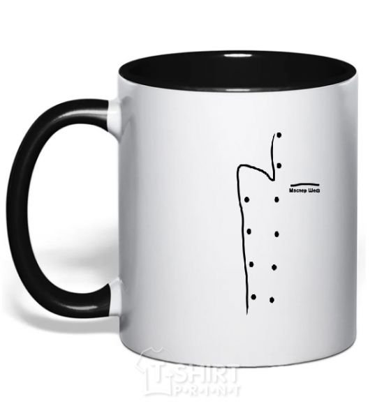 Mug with a colored handle MASTER CHEF black фото