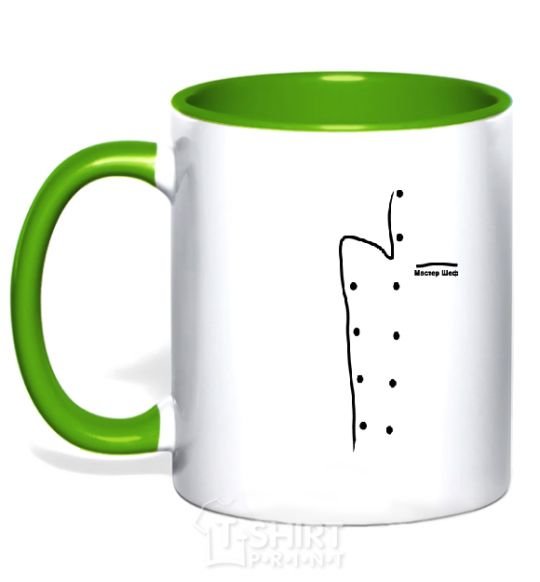Mug with a colored handle MASTER CHEF kelly-green фото