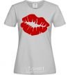 Women's T-shirt KISS from girl grey фото