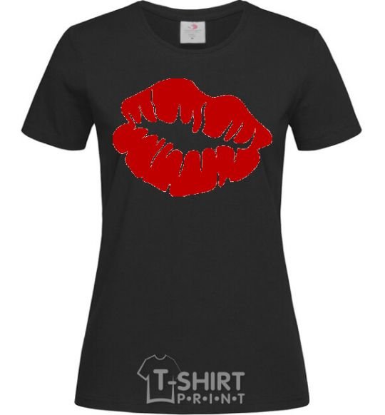 Women's T-shirt KISS from girl black фото