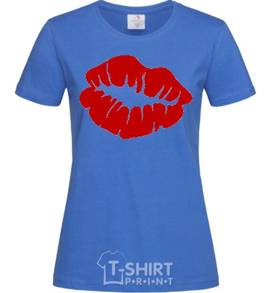 Women's T-shirt KISS from girl royal-blue фото
