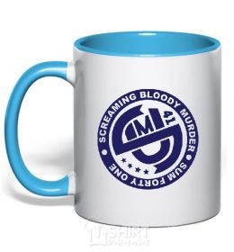 Mug with a colored handle Sum 41 alien black фото
