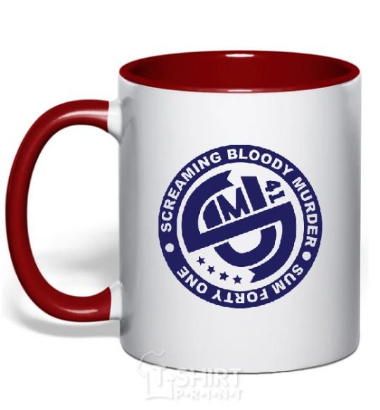 Mug with a colored handle SUM 41 red фото