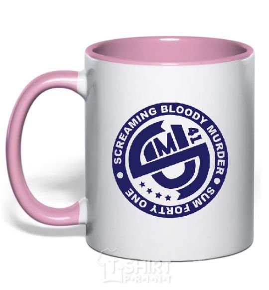 Mug with a colored handle SUM 41 light-pink фото