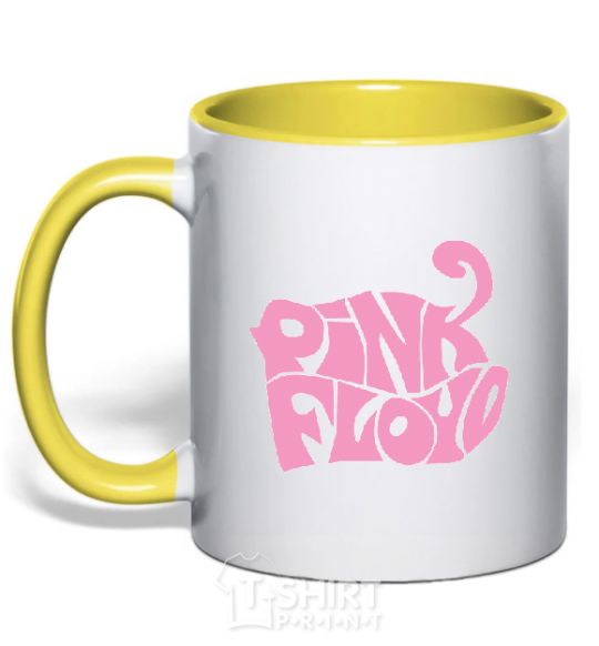 Чашка с цветной ручкой PINK FLOYD графити Солнечно желтый фото