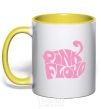 Mug with a colored handle PINK FLOYD graphics yellow фото