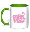 Mug with a colored handle PINK FLOYD graphics kelly-green фото