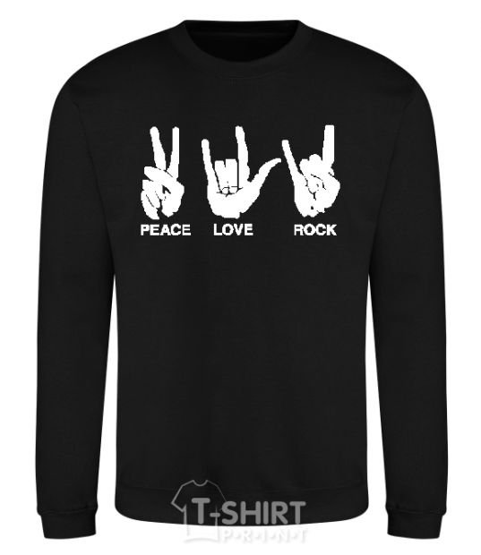 Sweatshirt PEACE LOVE ROCK black фото