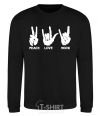 Sweatshirt PEACE LOVE ROCK black фото