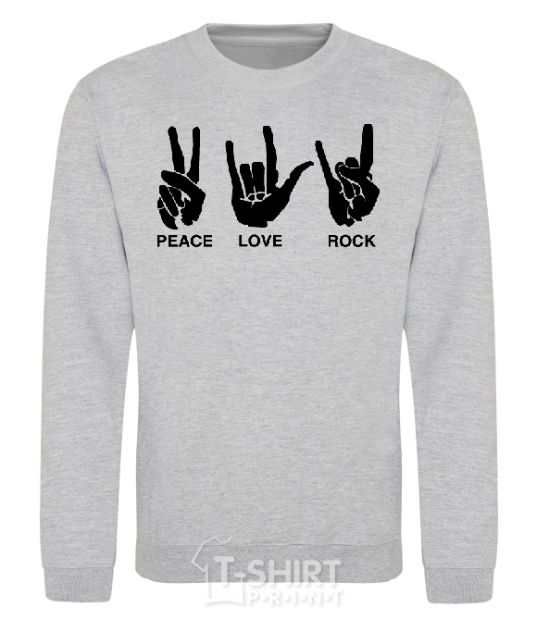 Sweatshirt PEACE LOVE ROCK sport-grey фото
