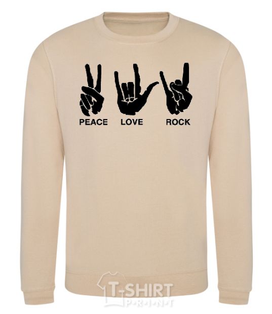 Sweatshirt PEACE LOVE ROCK sand фото