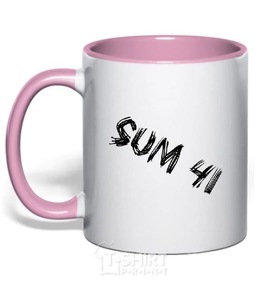 Mug with a colored handle SUM41 light-pink фото