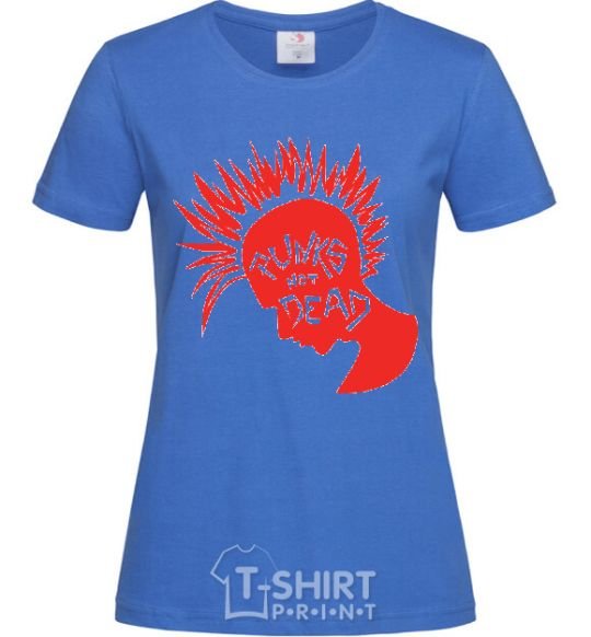 Women's T-shirt PUNKS NOT DEАD royal-blue фото