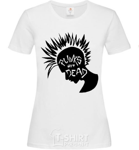 Women's T-shirt PUNKS NOT DEАD White фото