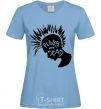 Women's T-shirt PUNKS NOT DEАD sky-blue фото