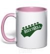 Mug with a colored handle ROCK-N-ROLL light-pink фото