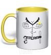 Mug with a colored handle WOMAN POLICE OFFICER yellow фото