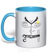 Mug with a colored handle WOMAN POLICE OFFICER sky-blue фото