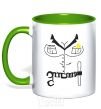 Mug with a colored handle WOMAN POLICE OFFICER kelly-green фото