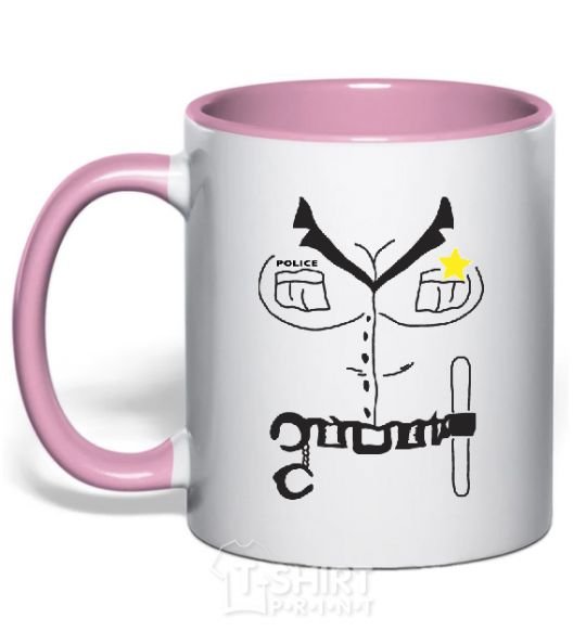 Mug with a colored handle WOMAN POLICE OFFICER light-pink фото