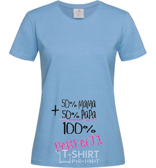 Women's T-shirt 50%+50% sky-blue фото