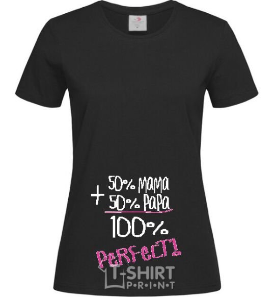 Women's T-shirt 50%+50% black фото