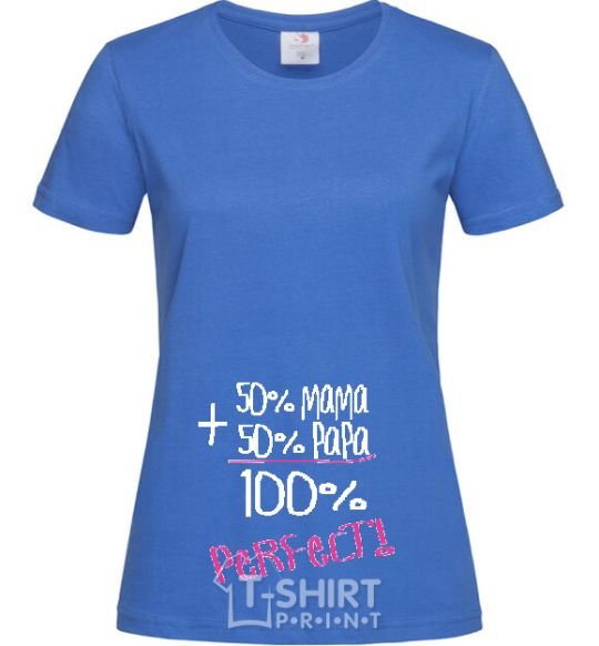 Women's T-shirt 50%+50% royal-blue фото