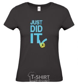Women's T-shirt JUST DID IT tick black фото