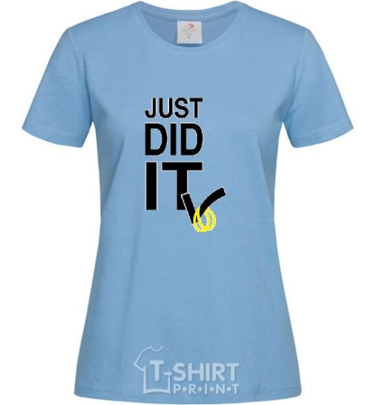Women's T-shirt JUST DID IT tick sky-blue фото