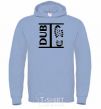 Men`s hoodie DUB STEP sky-blue фото