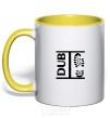 Mug with a colored handle DUB STEP yellow фото