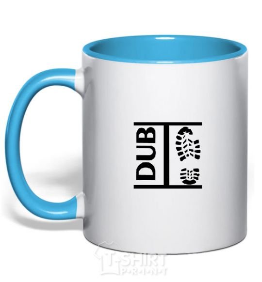 Mug with a colored handle DUB STEP sky-blue фото