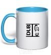 Mug with a colored handle DUB STEP sky-blue фото