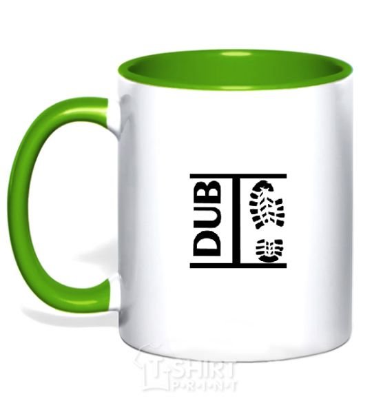 Mug with a colored handle DUB STEP kelly-green фото