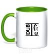 Mug with a colored handle DUB STEP kelly-green фото