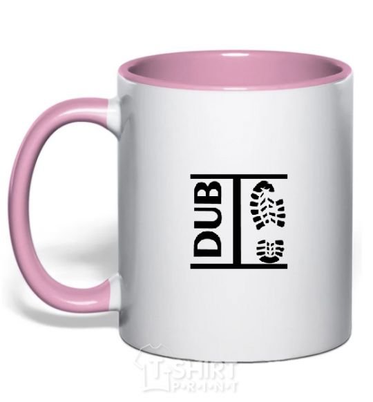 Mug with a colored handle DUB STEP light-pink фото