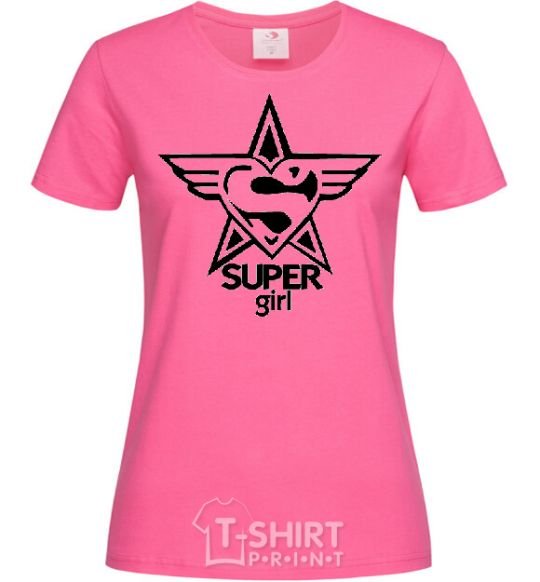 Women's T-shirt SUPER GIRL b&w image heliconia фото