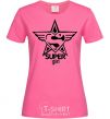 Женская футболка SUPER GIRL ч/б изображение Ярко-розовый фото