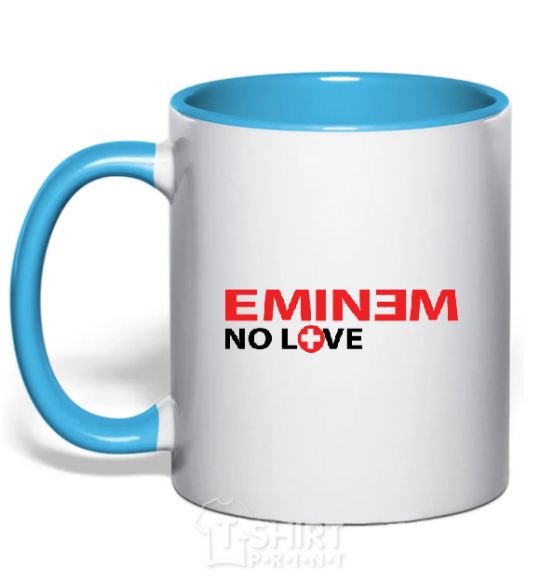 Mug with a colored handle EMINEM sky-blue фото