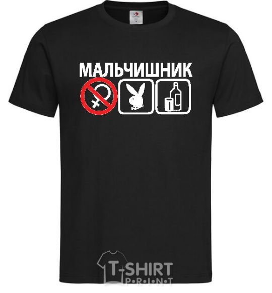 Мужская футболка МАЛЬЧИШНИК PLAYBOY Черный фото
