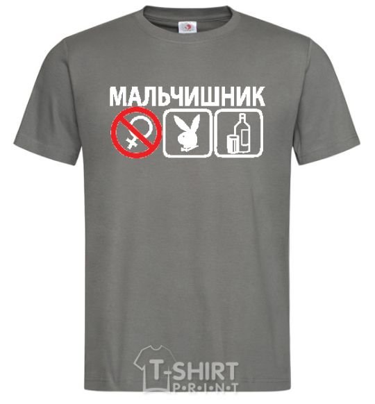 Men's T-Shirt PLAYBOY BACHELOR PARTY dark-grey фото