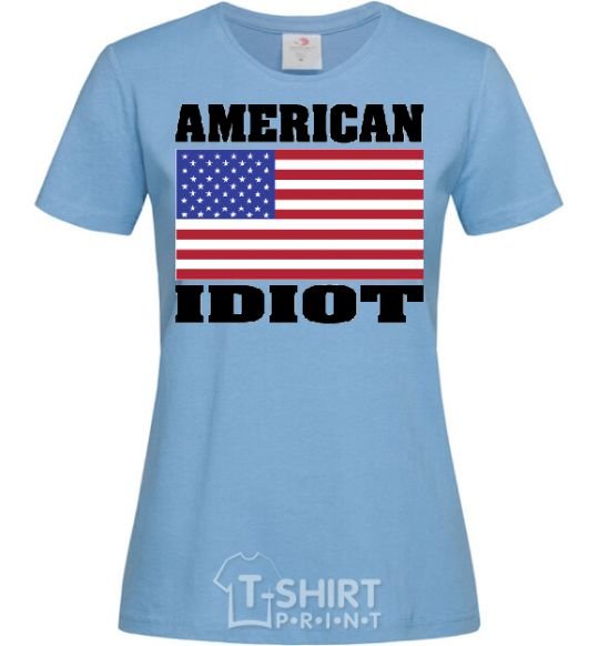 Женская футболка AMERICAN IDIOT Голубой фото