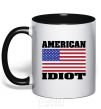 Mug with a colored handle AMERICAN IDIOT black фото