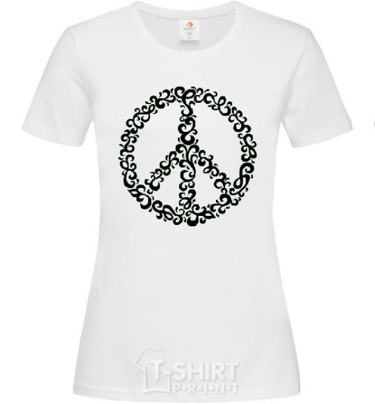Women's T-shirt PEACE White фото
