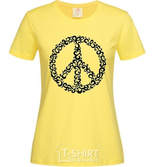 Women's T-shirt PEACE cornsilk фото