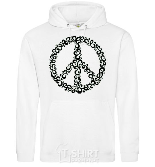 Men`s hoodie PEACE White фото