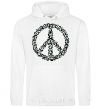 Men`s hoodie PEACE White фото